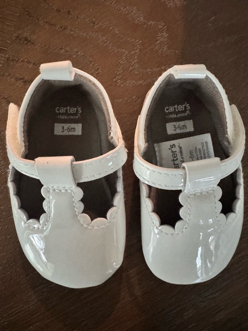Carter's White Patent Mary Jane Baby Walkers